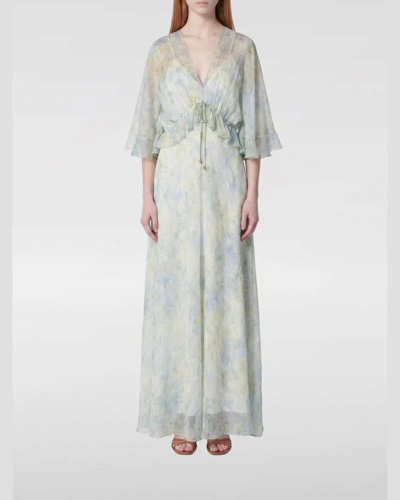 Alberta Ferretti Chiffonkleid mit Blumenmuster Gelb