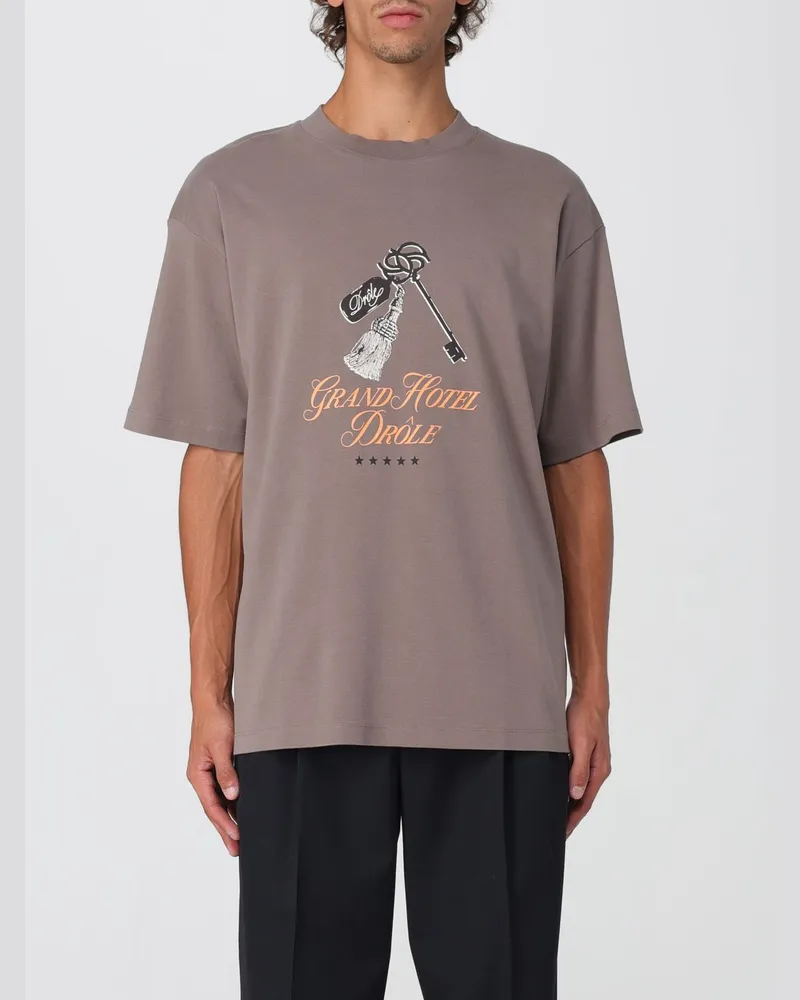 Drôle de Monsieur T-shirt herren Taubengrau