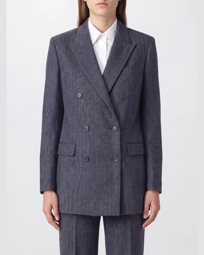 Tagliatore Zweireihiger Blazer aus Wollmischung mit fallendem Revers Braun