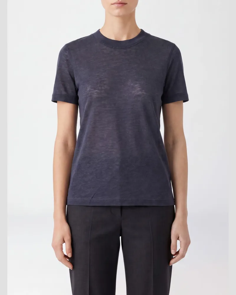 Filippa K Kurzärmeliges T-Shirt aus einer Lyocell- und Kaschmirmischung Schwarz