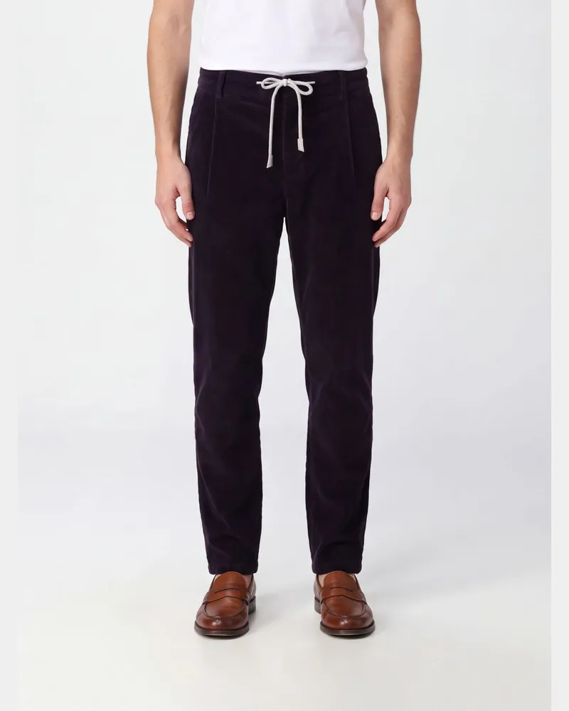 Eleventy Slim-Fit-Cordhose mit Kordelzug am Bund und Bundfalten Rot