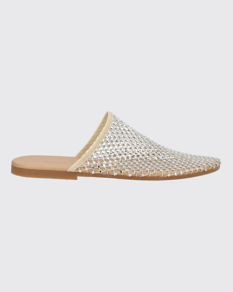 ALYSI Mules aus perforiertem Nylon mit Strasssteinen Silber