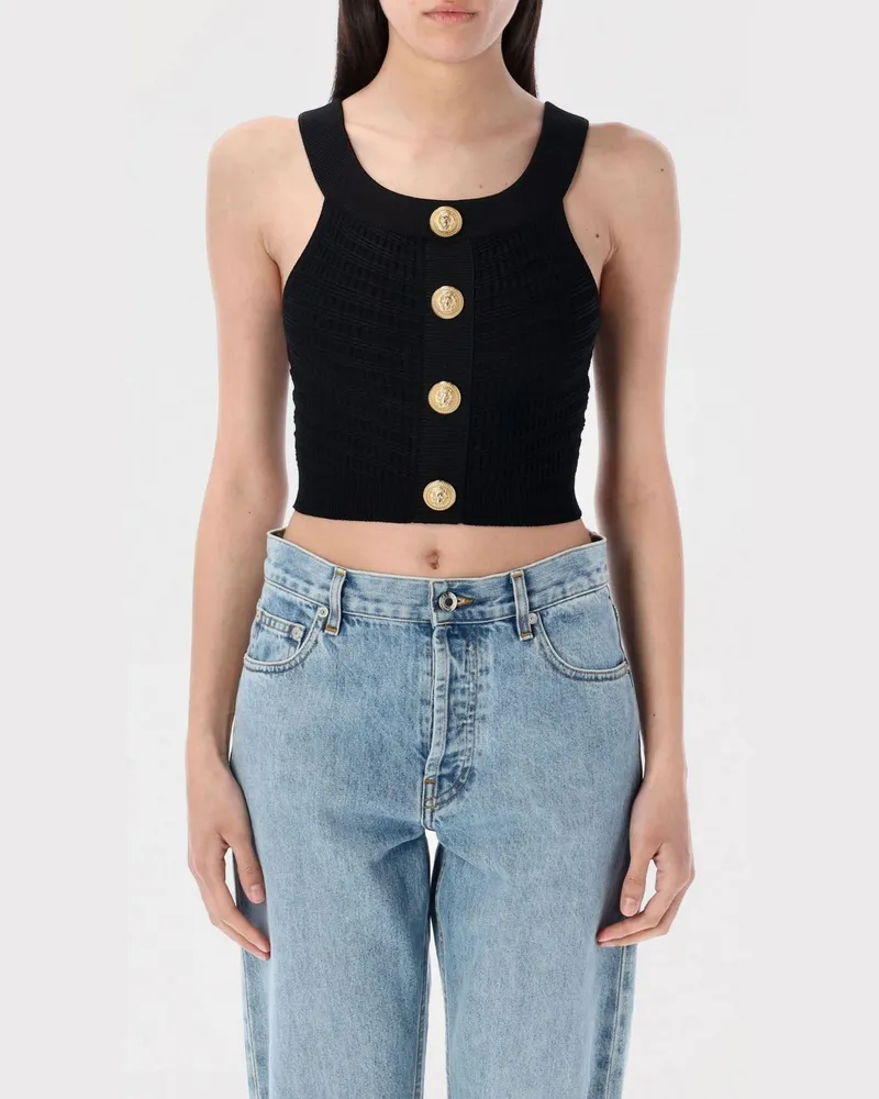 Balmain Top damen Schwarz