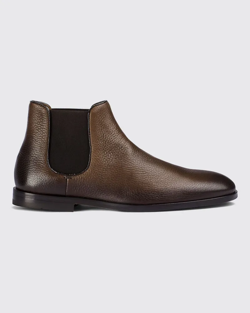 Doucal´s Chelsea-Boots aus Hirschleder mit elastischem Knöchelbereich Braun