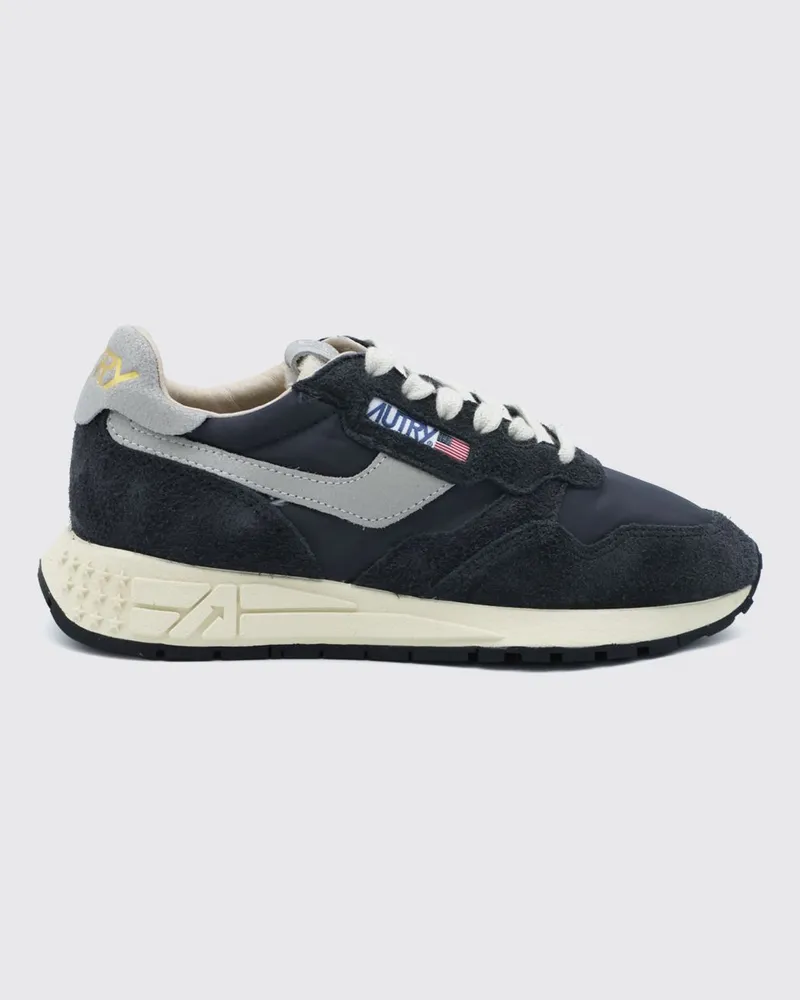 AUTRY Reelwind Sneaker aus Nylon und Wildleder mit gezackter Sohle Schwarz