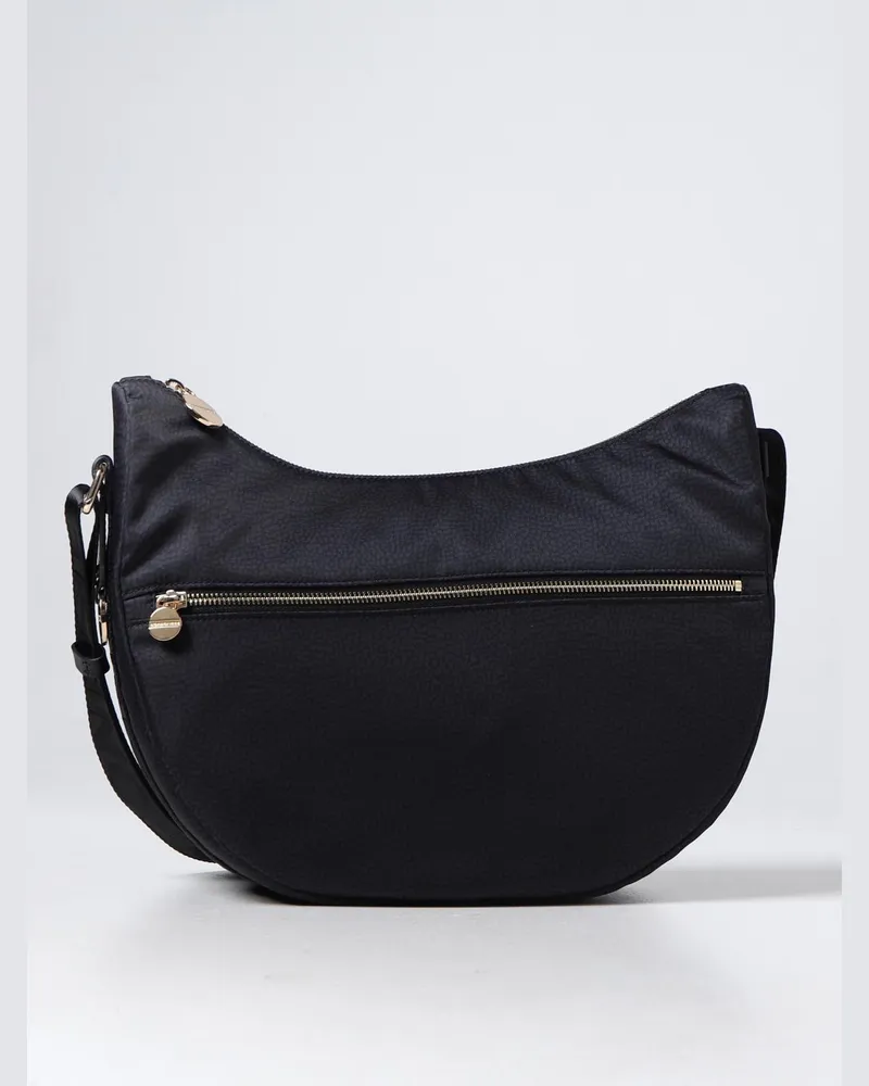 Borbonese Damen Schultertasche Schwarz