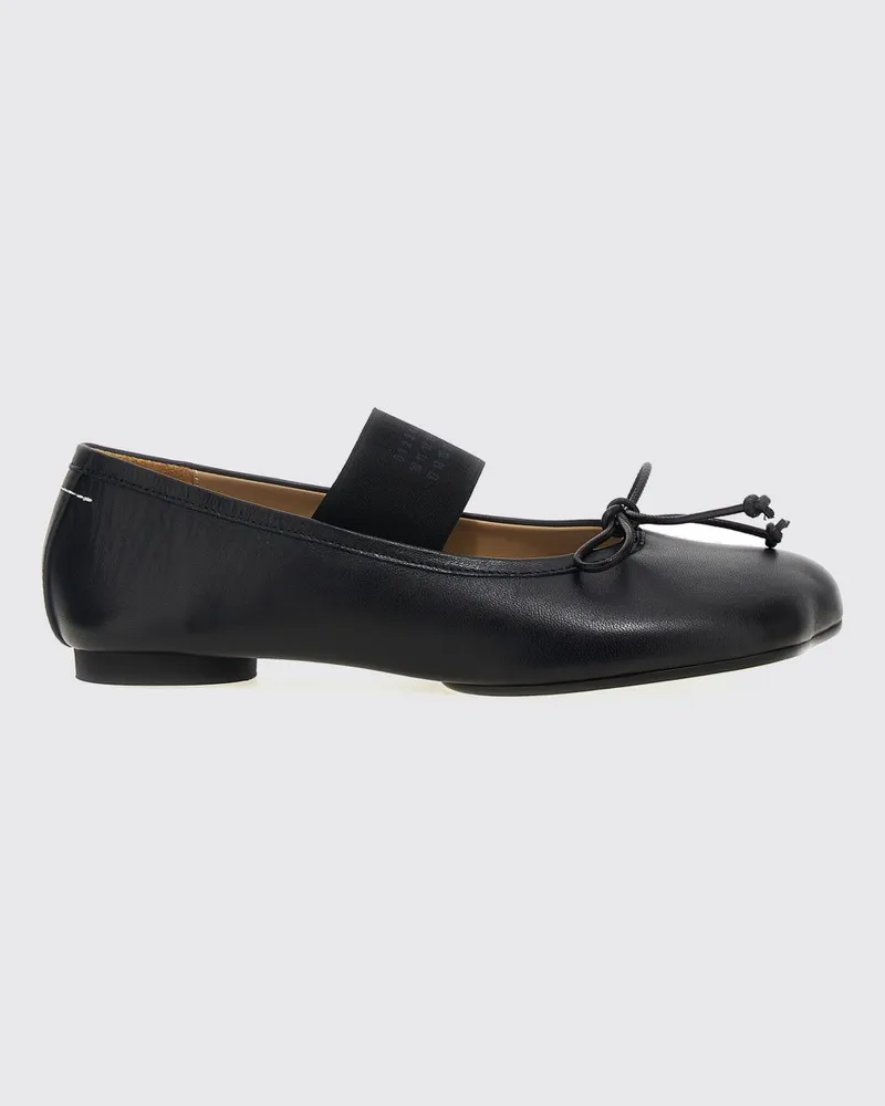 Maison Margiela Anatomic Tabi Mary Jane Ballerinas aus Leder mit asymmetrischer Kappe Schwarz