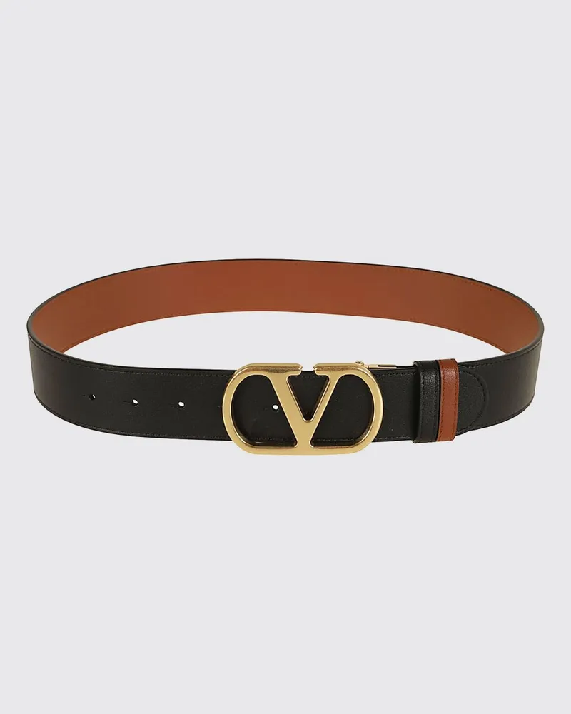 Valentino Garavani Wendegürtel VLogo Signature aus glattem Kalbsleder 4 cm Schwarz