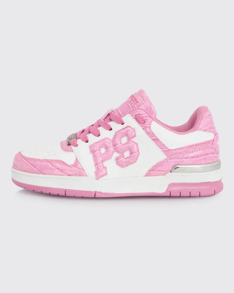 Philipp Plein Sneakers aus Leder mit Krokoprägung Weiss