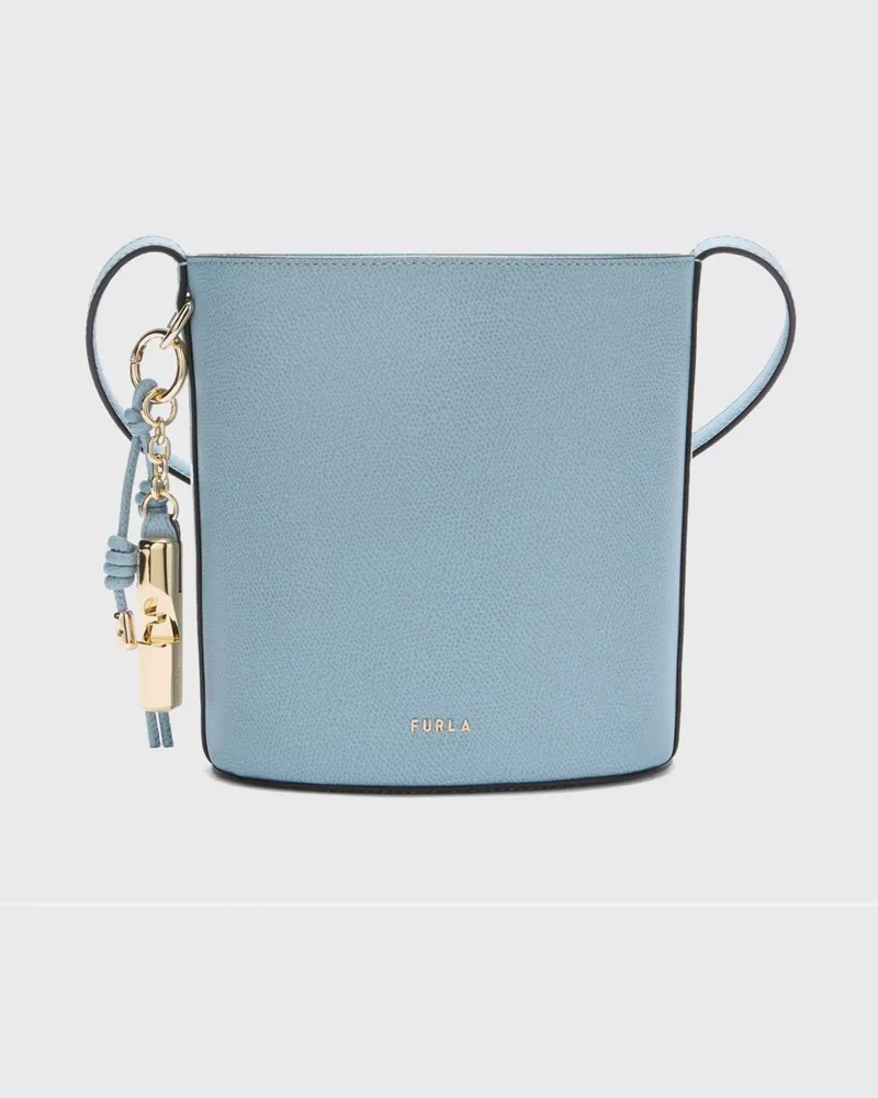 Furla Roxie Tasche aus genarbtem Leder Blau