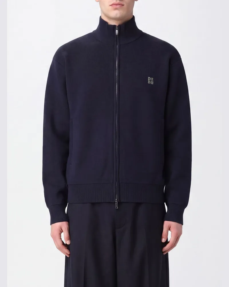 Dsquared2 Locker geschnittener Kapuzenpullover mit Reißverschluss von aus Viskosemischung Navy