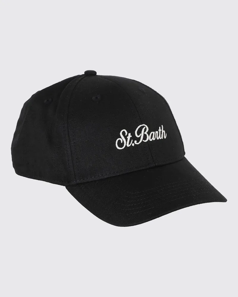 MC2 Saint Barth Baumwoll-Baseballkappe mit gesticktem Logo und Slogan Schwarz