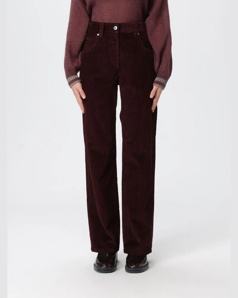 Brunello Cucinelli Hose damen Weinrot
