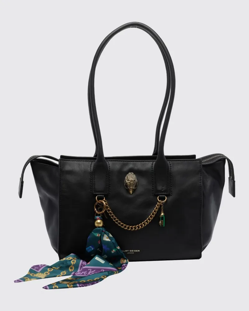 Kurt Geiger Ausgestellte Sloane Schultertasche von aus Leder mit Doppelgriff Schwarz