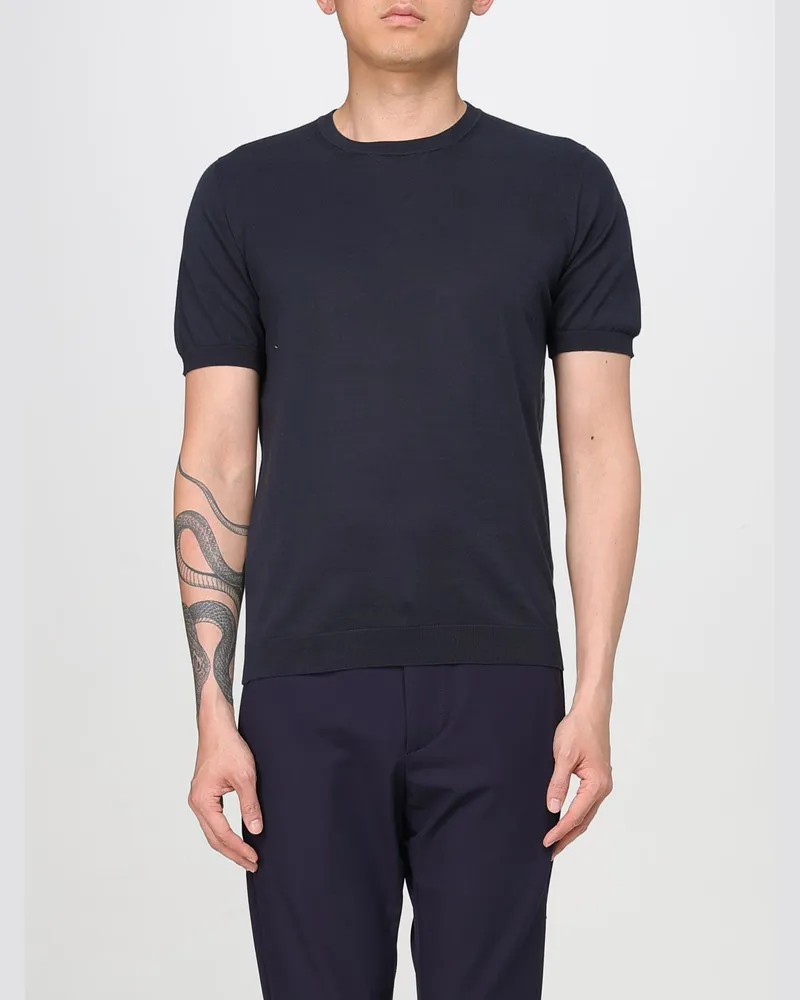 Drumohr  T-Shirt aus Baumwolle Blau
