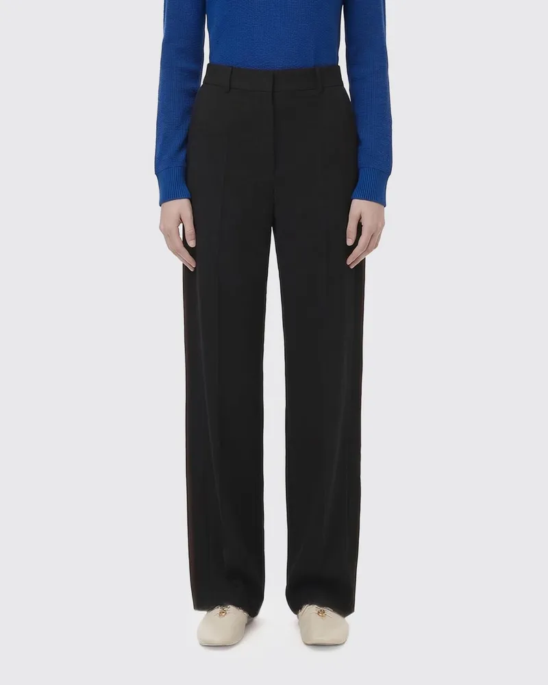Loewe Schneiderhose mit geradem Bein und hoher Taille aus Wollmischung Schwarz
