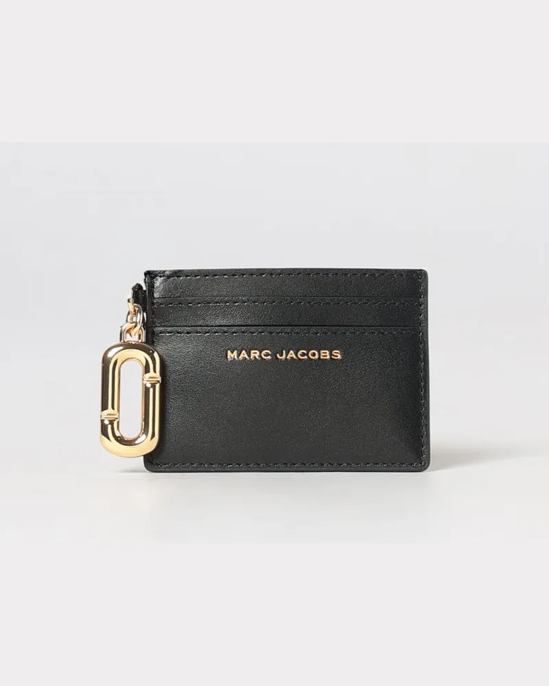 Marc Jacobs The Snapshot Kartenetui aus Rindsleder mit Logo-Anhänger Schwarz