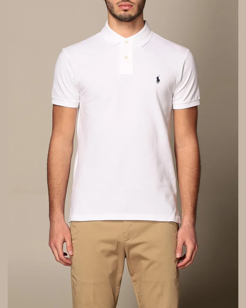 Ralph Lauren Slim Fit Baumwoll Polohemd Weiß
