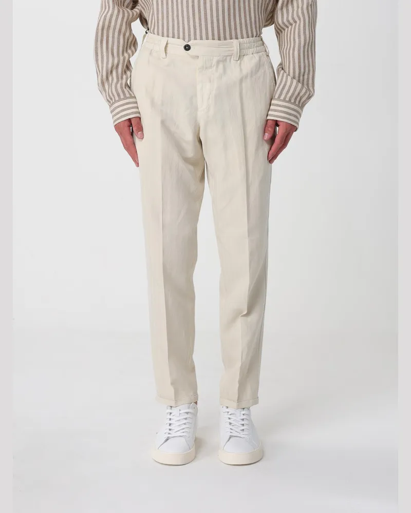 PT TORINO Leinen-Mix Chino-Hose Yellow
