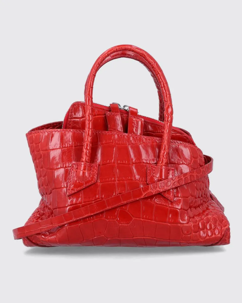 ATTICO La Passeggiata Mini-Handtasche aus Leder in Kroko-Optik Rot