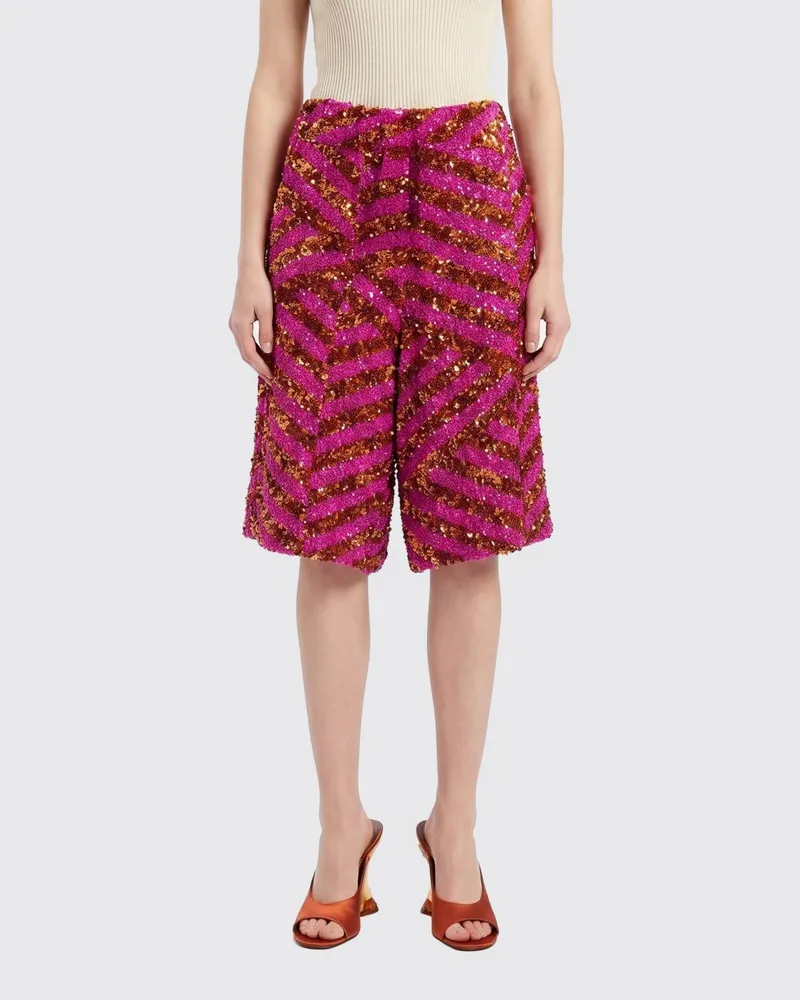 Dries van Noten Pailletten-Shorts Bunt