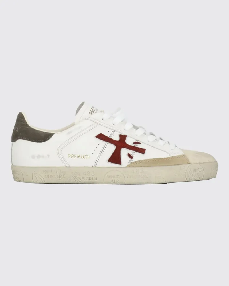 Premiata Steven Sneaker aus Used-Leder Bianco