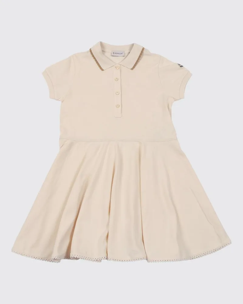 Moncler Polo-Kleid aus Baumwollpiqué Yellow