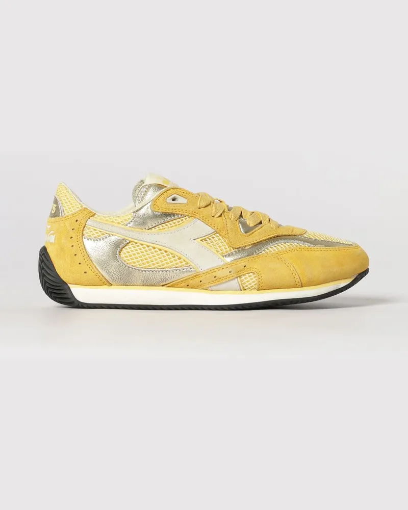 Diadora Equipe Revenge Sneakers aus Wildleder und Mesh Limette