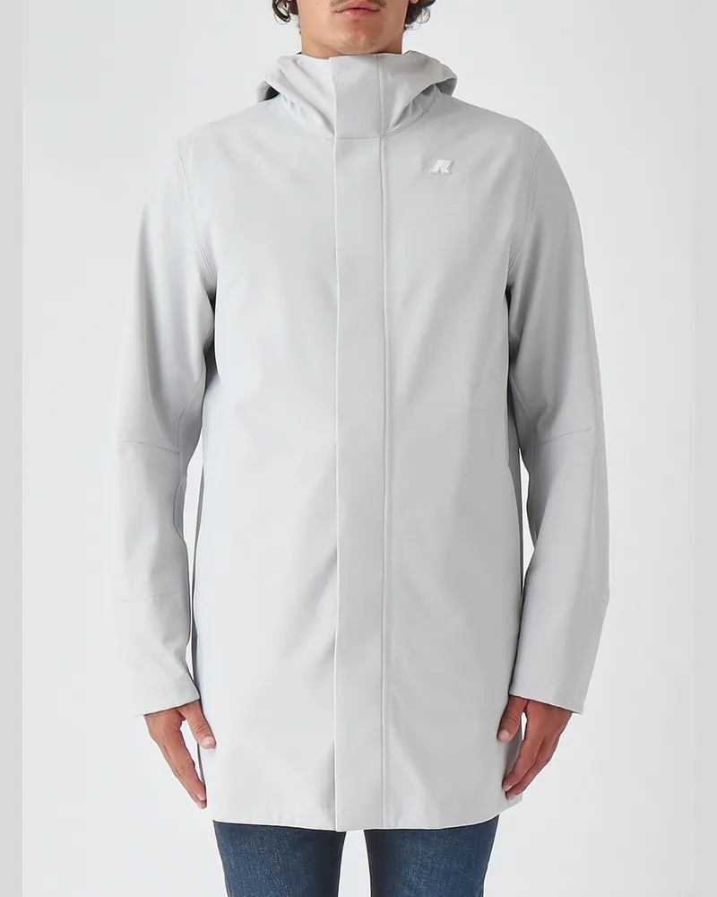 K-Way Marlyn Windjacke aus technischem Stretch-Gewebe mit Kapuze Grau
