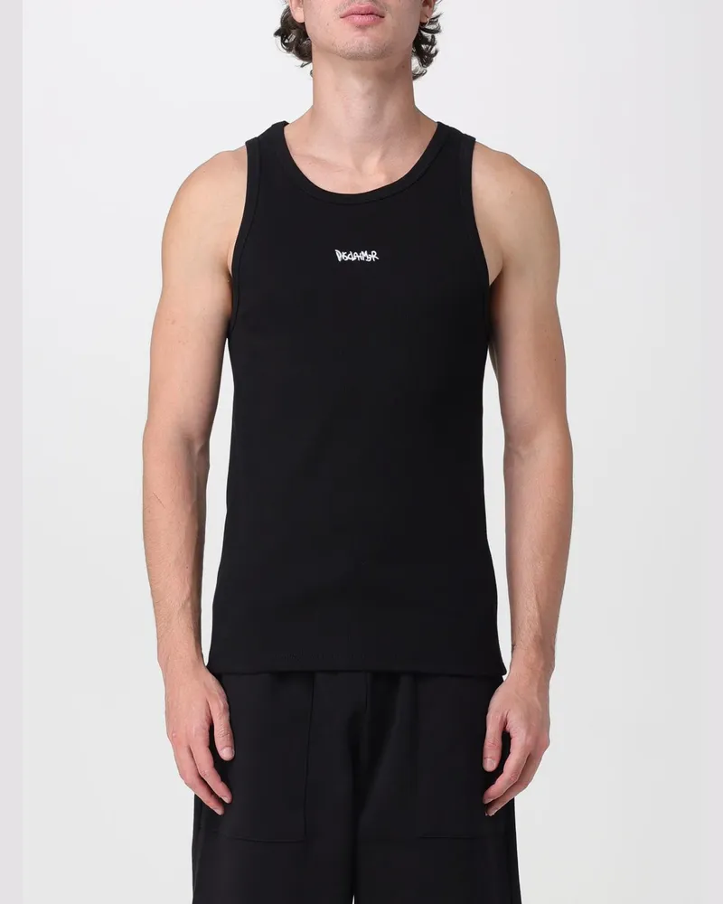 DISCLAIMER Slim Fit Tanktop aus Stretch-Baumwolle mit gesticktem Logo Schwarz