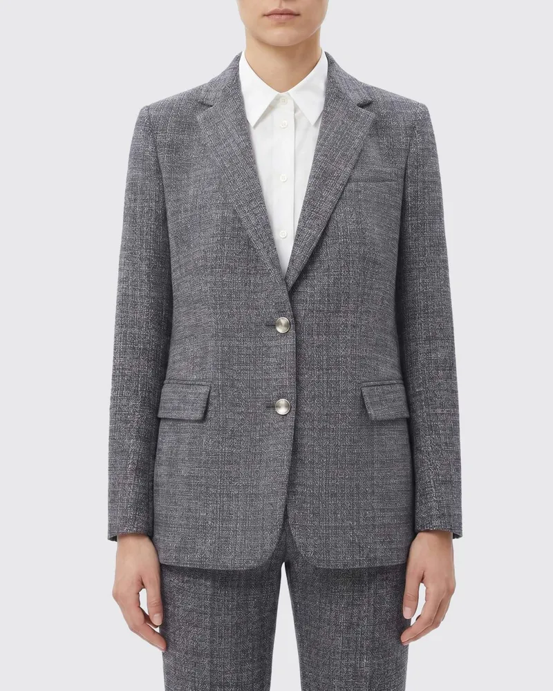 Fabiana Filippi Einreihiger Blazer aus Schurwolle mit Pattentaschen Blau