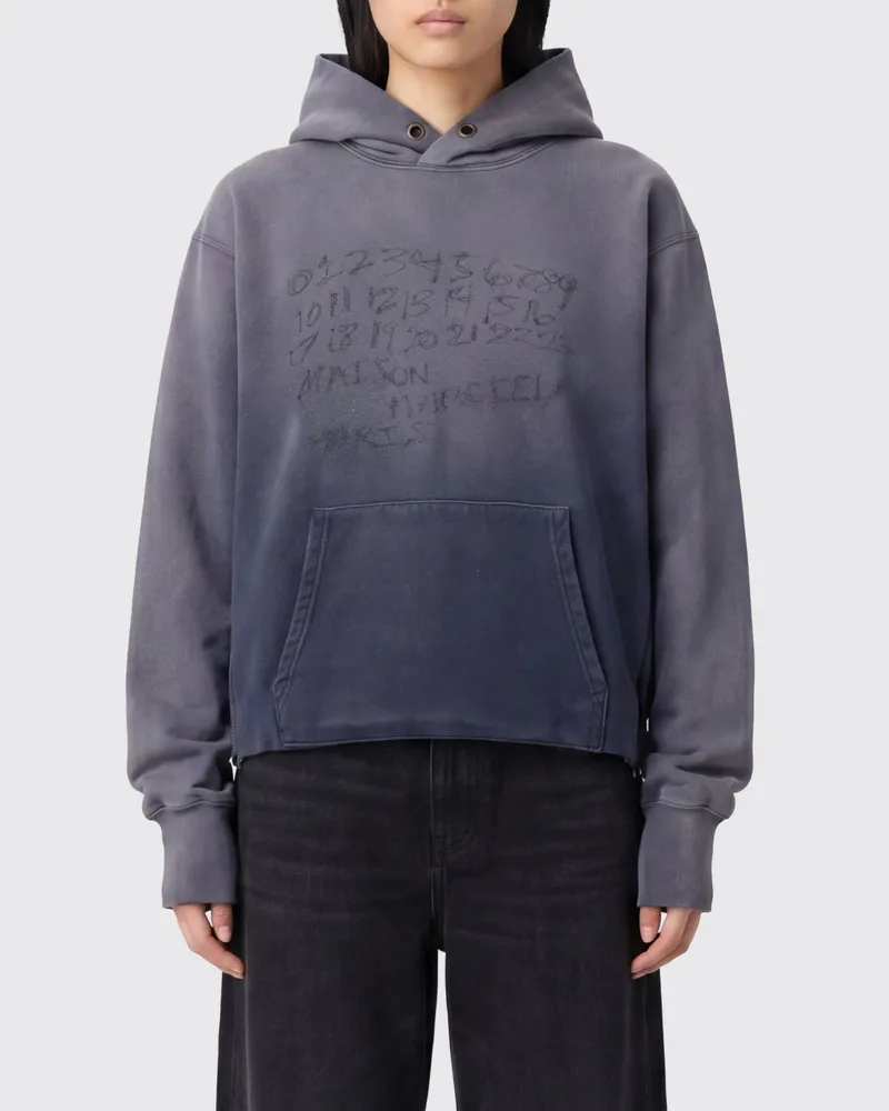 Maison Margiela Kapuzenpullover aus Baumwolle mit Logo Rot