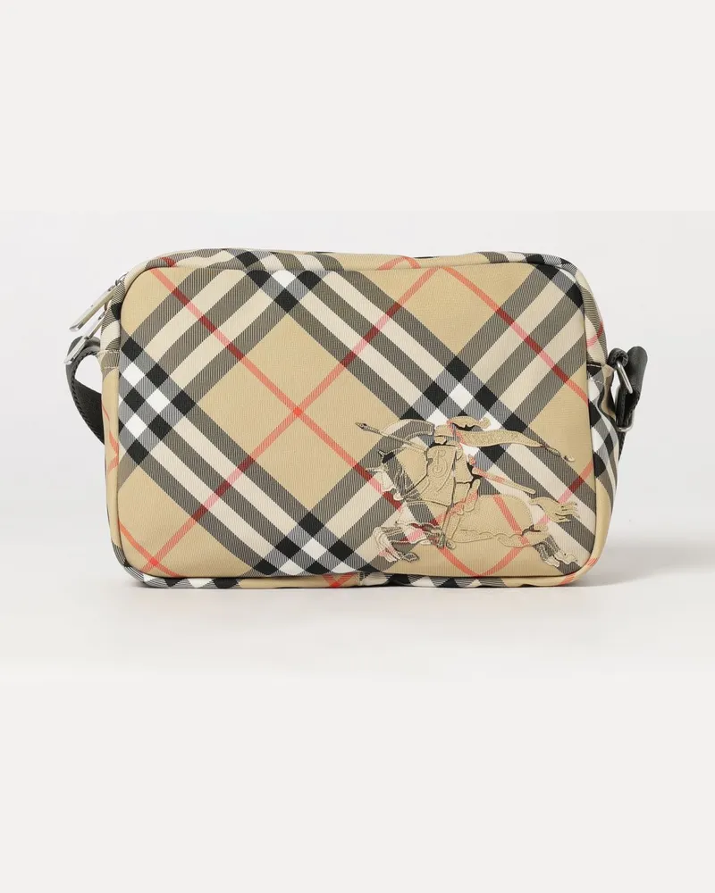 Burberry Rucksack aus Nylon mit Vintage Check-Muster und EKD-Logo Beige