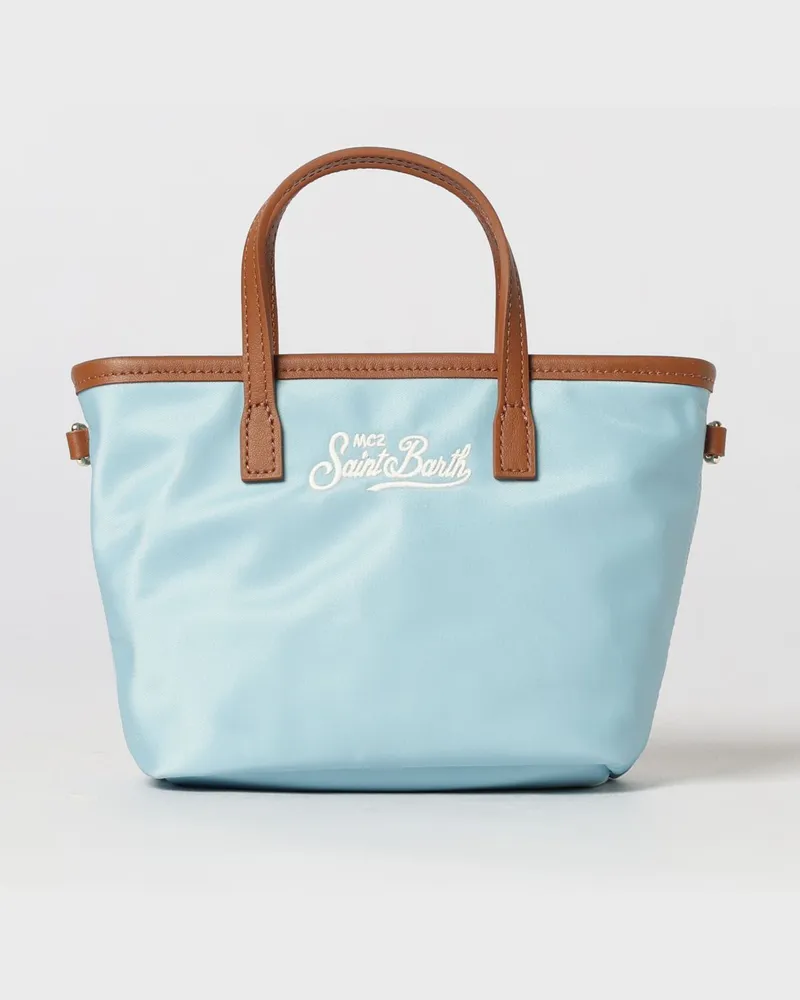 MC2 Saint Barth Nylontasche mit gesticktem Logo Hellblau