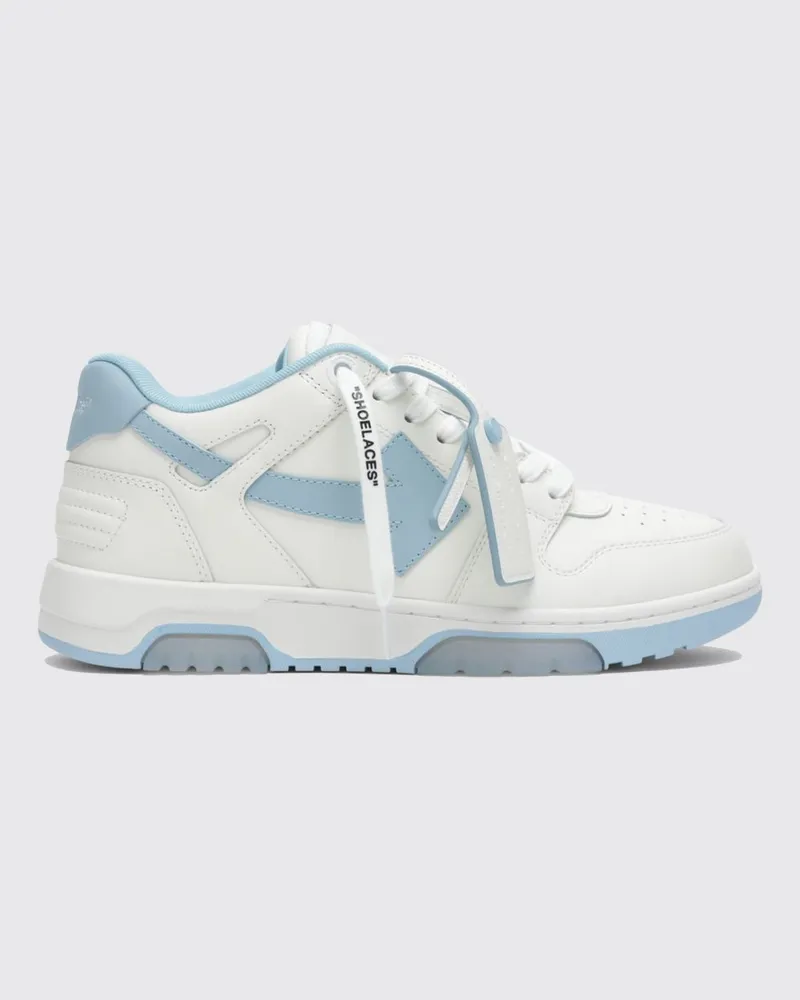 OFF-WHITE Out Of Office Low-Top-Sneaker aus Kalbsleder mit perforierter Spitze Weiss