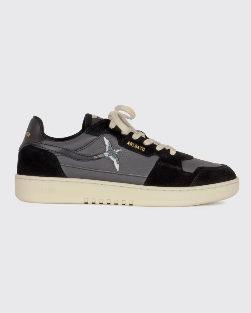 Axel Arigato Bee Bird Low-Top-Sneaker aus Leder und Wildleder mit seitlicher Stickerei Schwarz