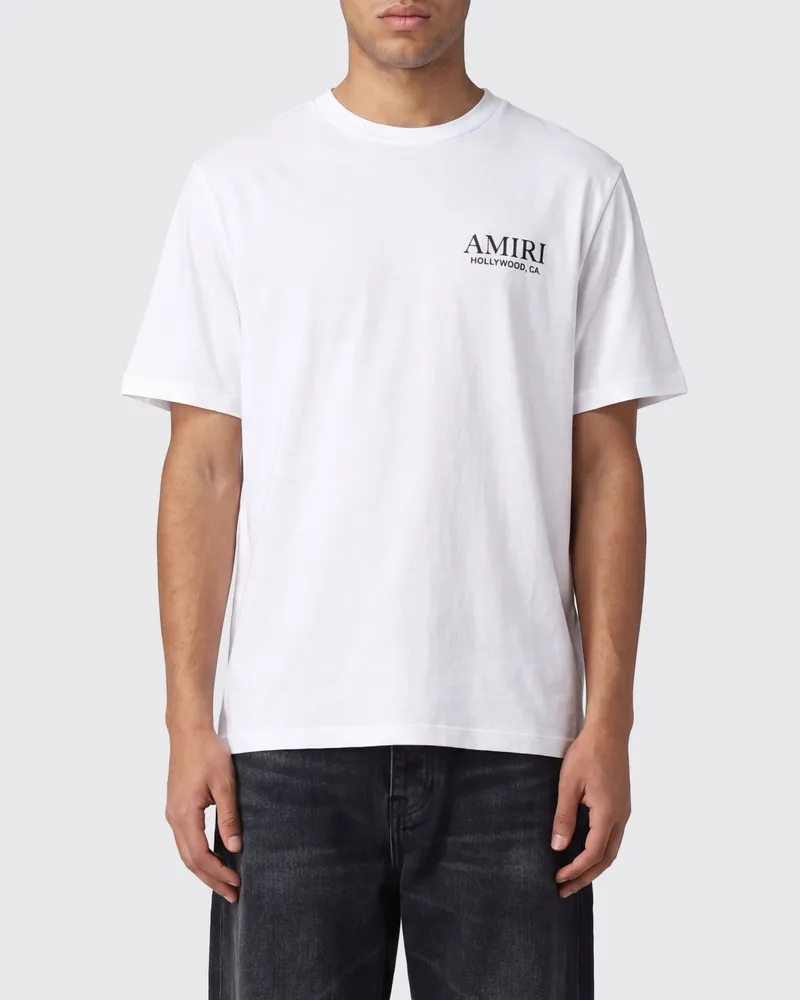 Amiri Baumwoll-T-Shirt mit Grafik- und Logo-Print Weiß