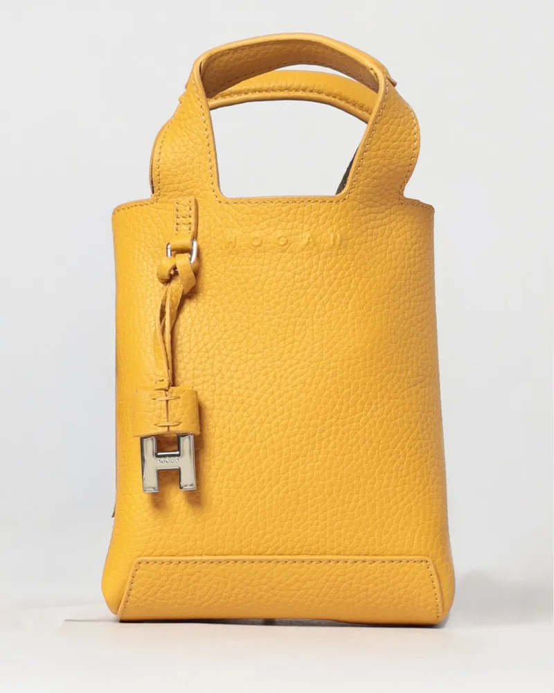 Hogan Handtasche aus genarbtem Leder Mustard