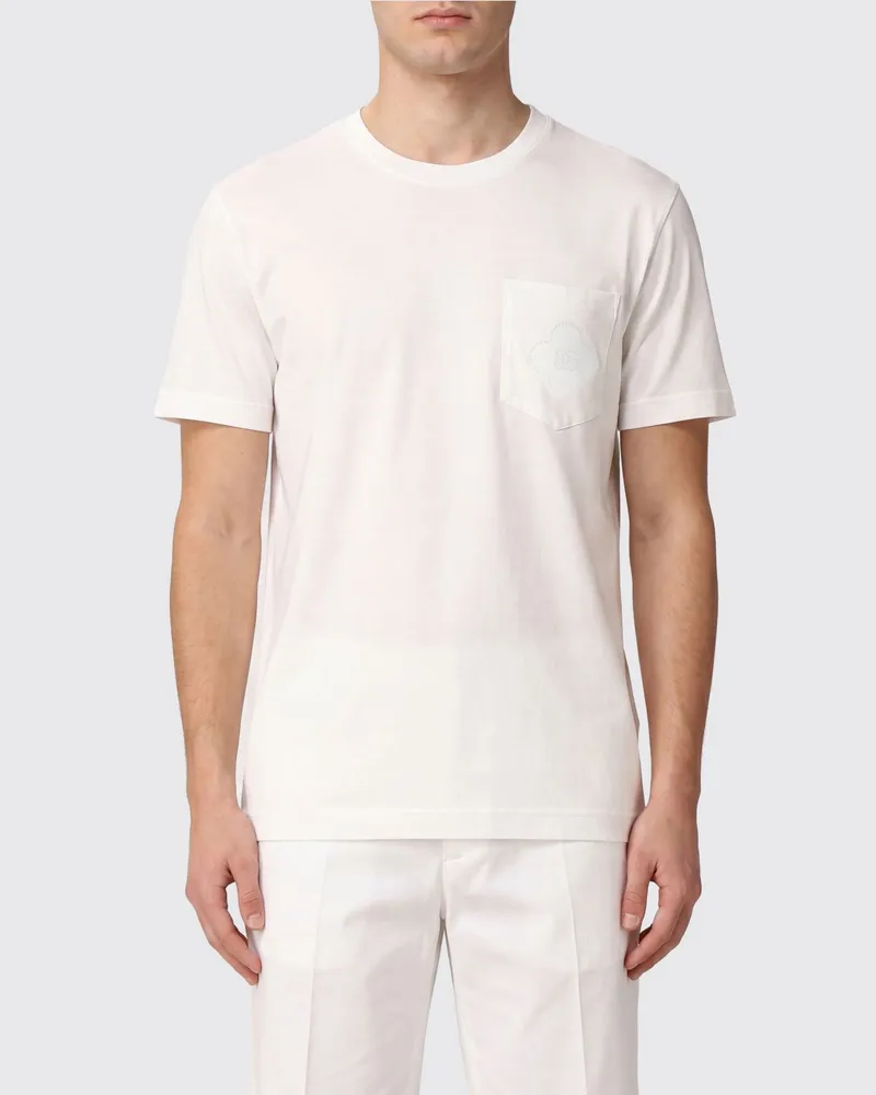 Dolce & Gabbana DOLCE  GABBANA Dolce & Gabbana Baumwoll-T-Shirt mit Rundhalsausschnitt und aufgesetzter Tasche Weiß