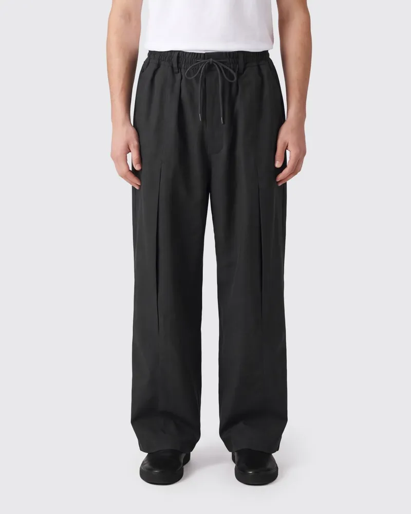 Y-3 Weit geschnittene Jogginghose von aus Jersey mit Kordelzug Schwarz