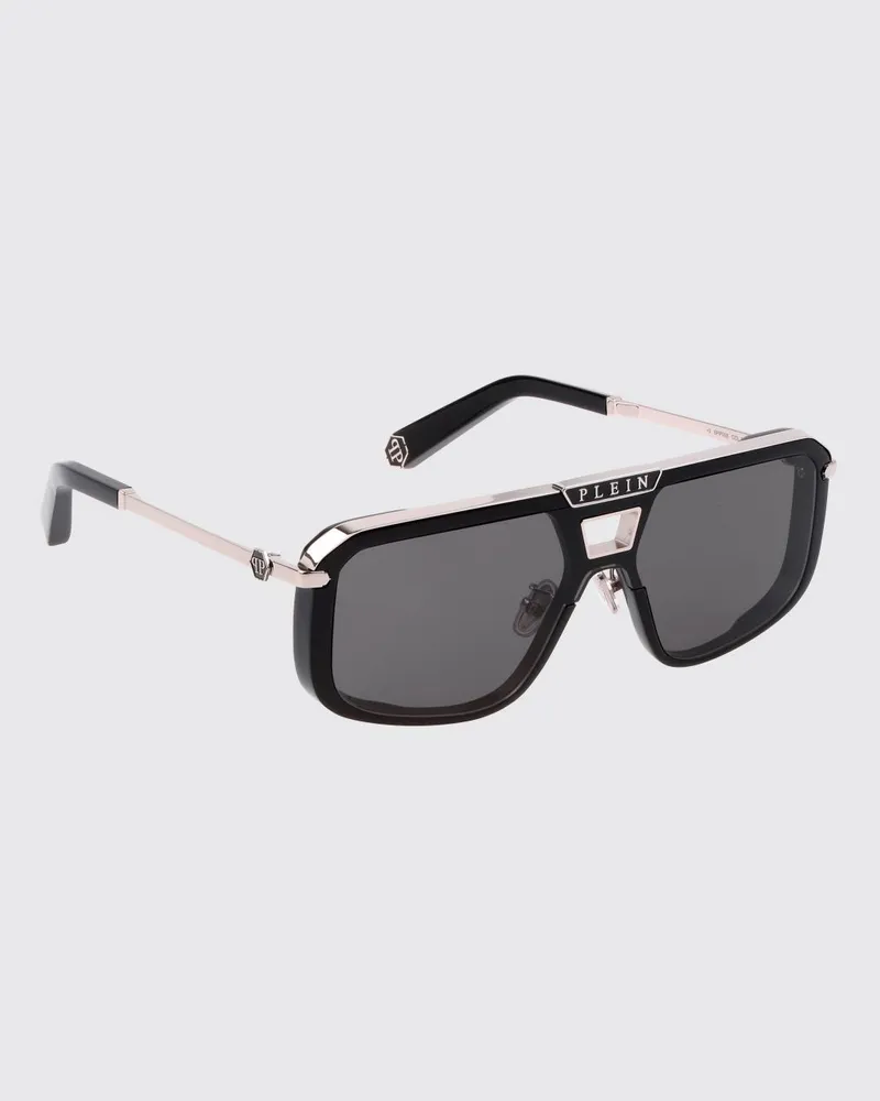 Philipp Plein Sonnenbrille aus Metall und Acetat Schwarz