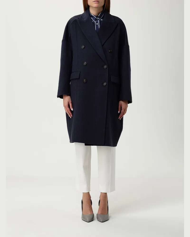 Brunello Cucinelli Mantel damen Blau