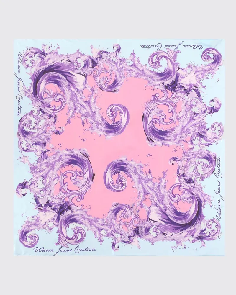 Versace Jeans Seidenfoulard mit Barock-Print Violett