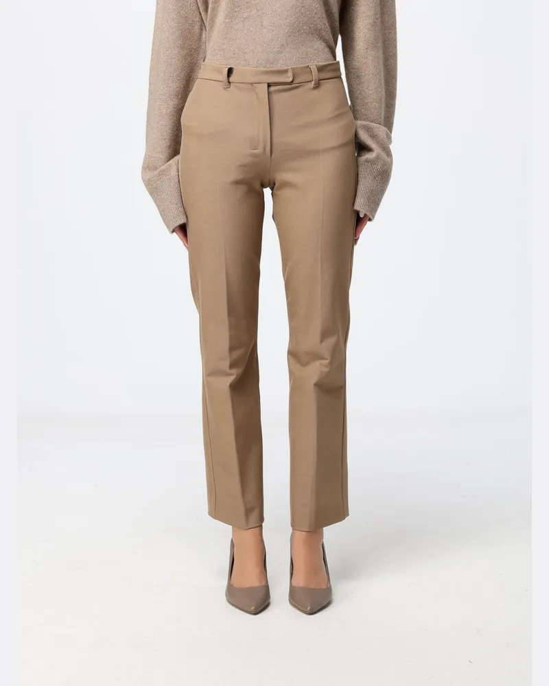 Max Mara Skinny-Hose aus Stretch-Baumwollmischung mit mittlerer Leibhöhe Beige