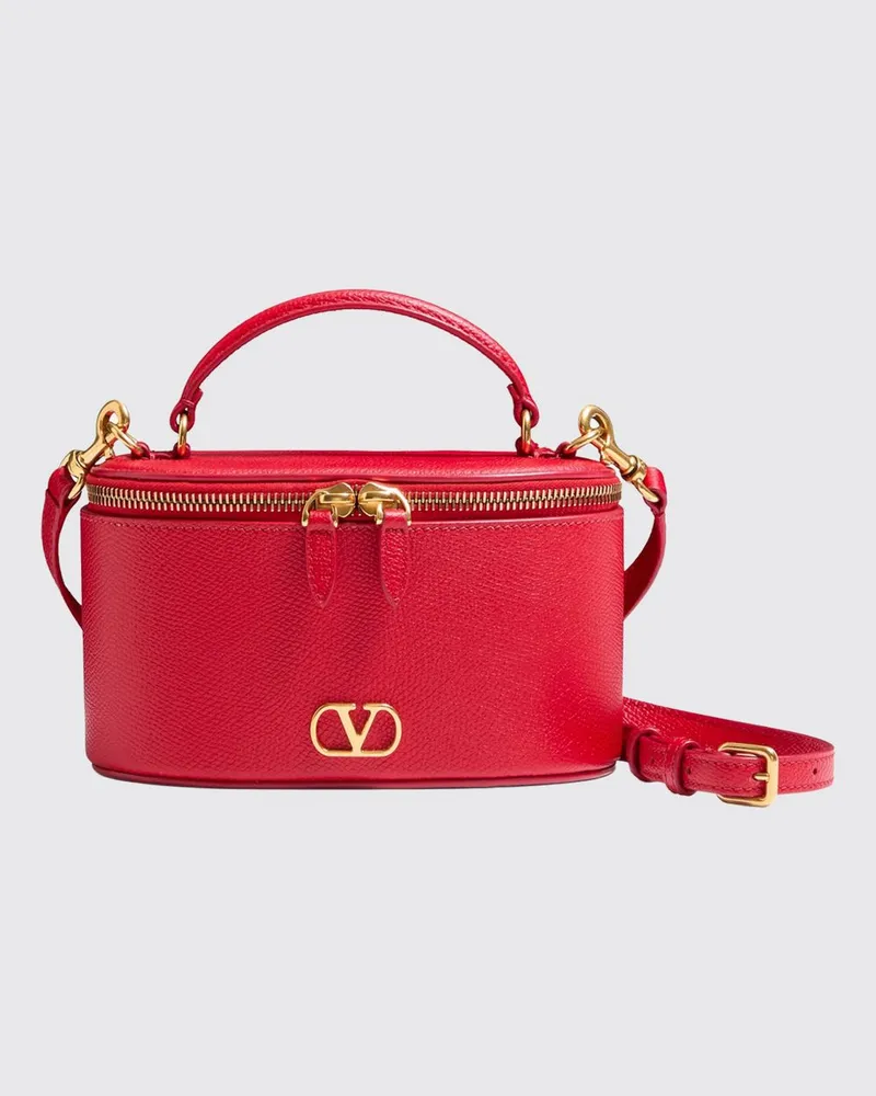 Valentino Garavani Vanity Minitasche aus genarbtem Leder mit VLogo Signature Rot