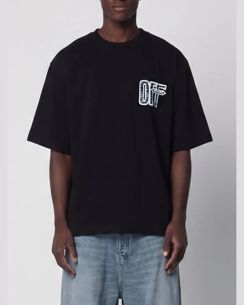 OFF-WHITE Relaxed-Fit T-Shirt aus Baumwolle mit Arrow-Logoprint hinten Schwarz