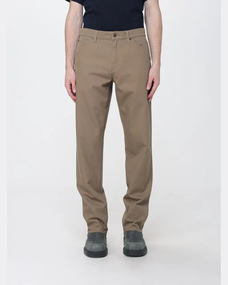 Burberry Hose mit geradem Bein aus Baumwolle mit mittlerer Taille und Gürtelschlaufen Braun