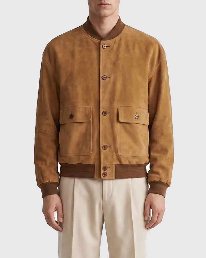 Saint Laurent Bomberjacke aus Wildleder Braun