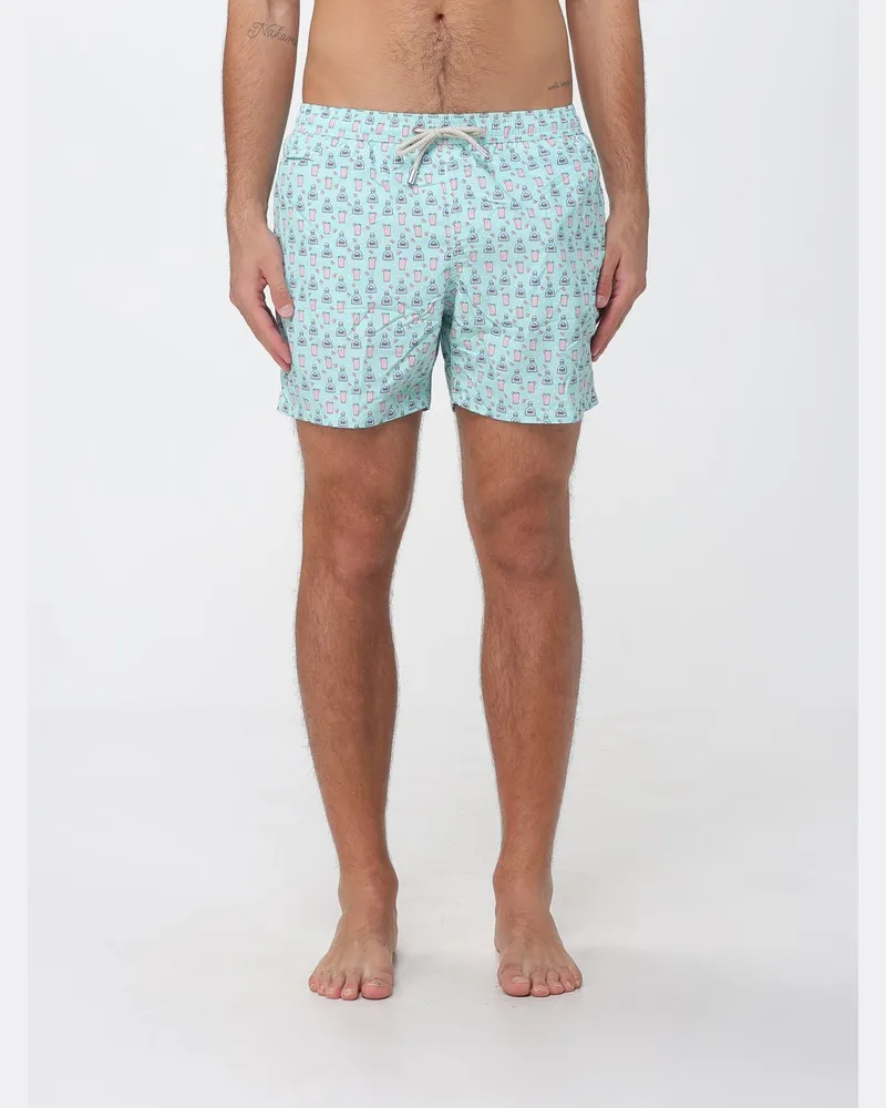 MC2 Saint Barth Bedruckte Boxer-Badehose Grasgrün