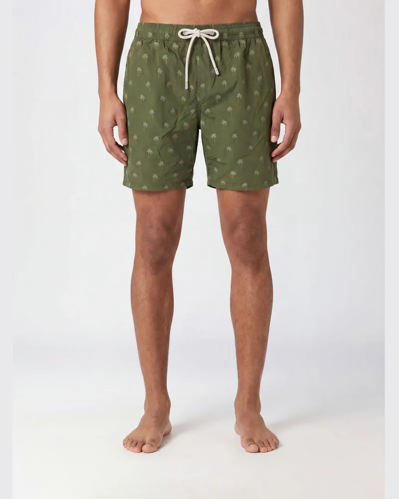 MC2 Saint Barth Badeshorts mit Grafikdruck und Kordelzug Military